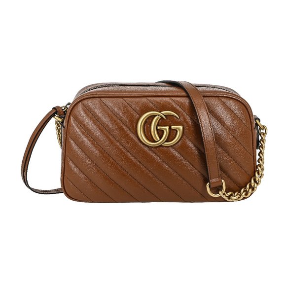 Gucci Handbags - Gucci 447632 GG Marmont Diagonal Matelassé Leather Cross Body Bag